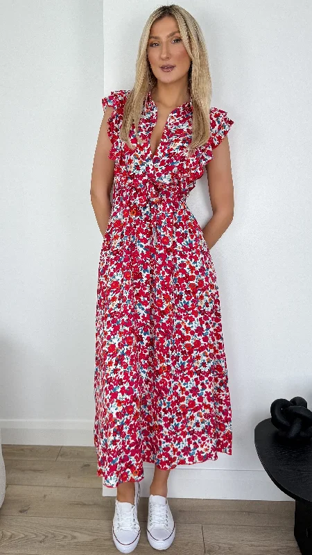 Maeve Maxi Floral Dress with Frill Details