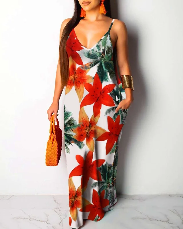 FLORAL DRESS POCKETS