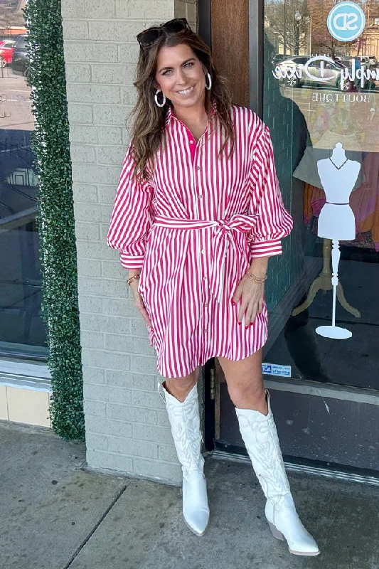 The Perfect Striped Dress-Pink