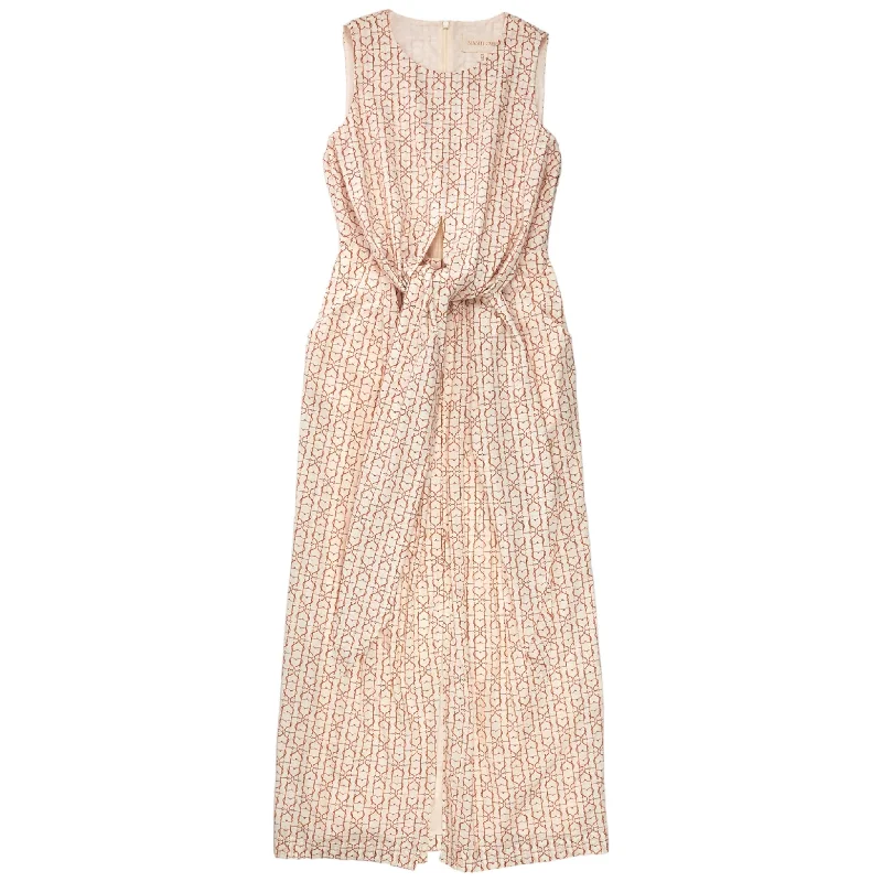 Sunset Lover Cream Cut-Out Tie Dress