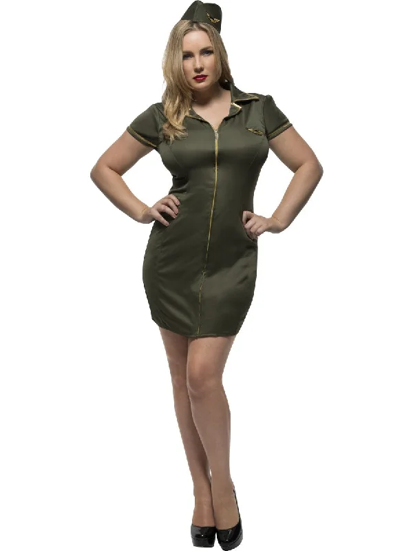 Ladies Military Uniform Fever Army Fancy Dress Costume