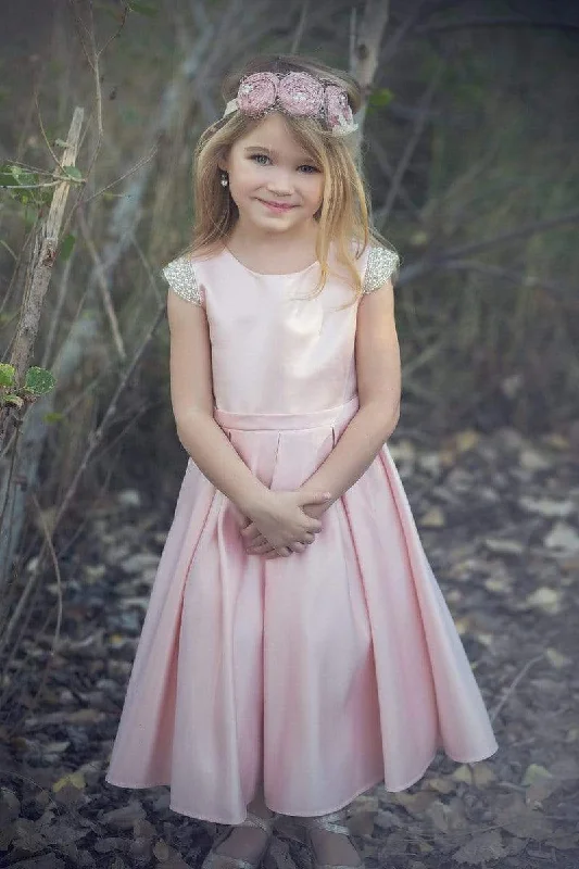 Beaded sleeves Satin dress