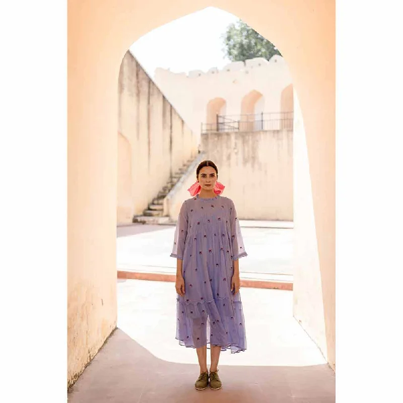 ROZANA JAIPUR Midi Nayn Aqua Dress (Set of 2)