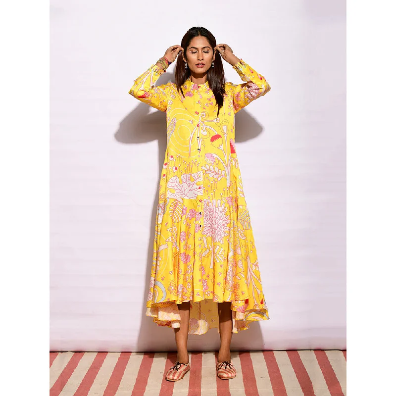 Swati Vijaivargie In Bloom Yellow Jaal Printed Dress