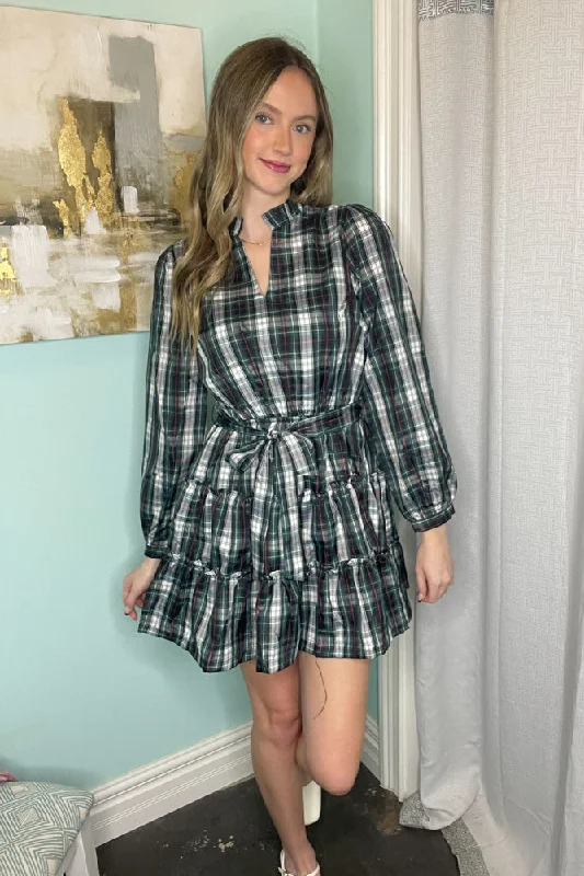 SALE-Plaid To See You Dress-Green