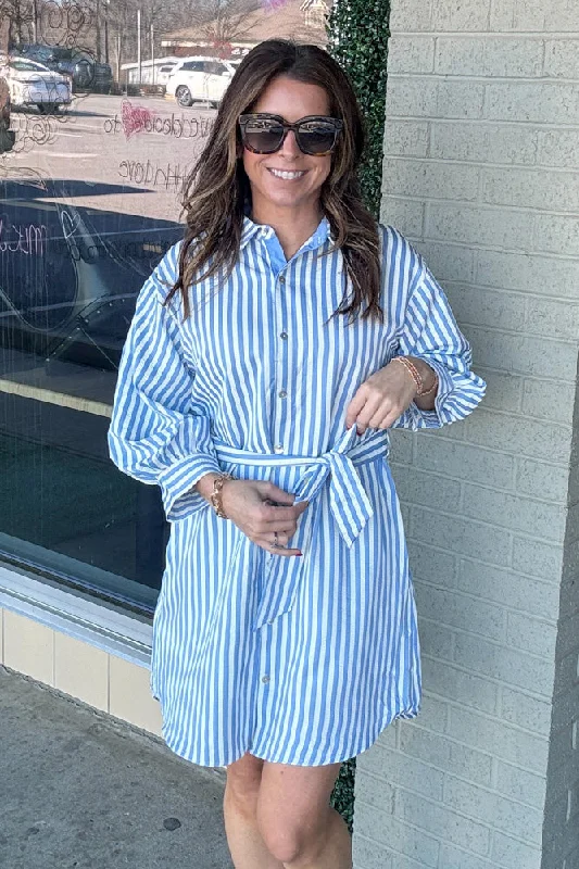 The Perfect Striped Dress-Light Blue