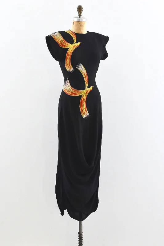 1940s Firebird Dress