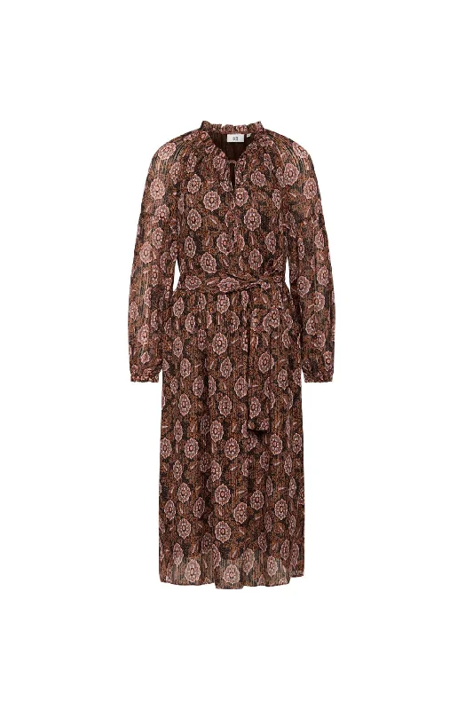 NICOLINE DRESS PRINT BROWN/PINK