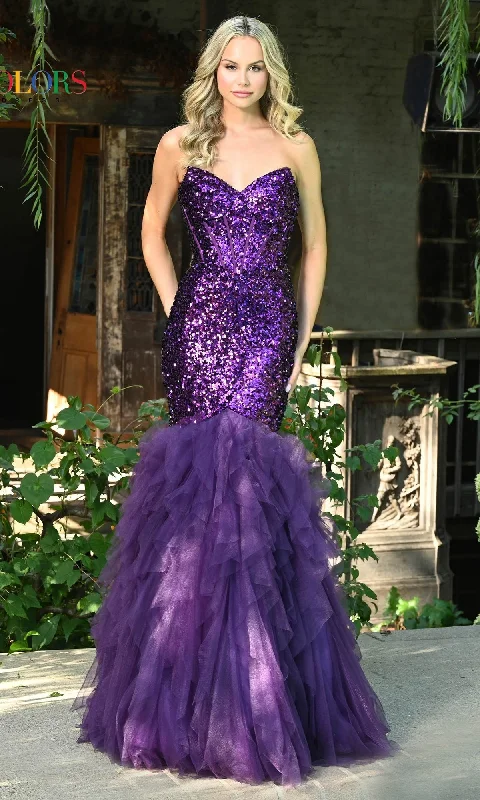 Strapless Long Sequin Mermaid Prom Dress 3202