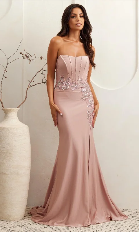 Strapless Corset Prom Dress: Amelia Couture 7057