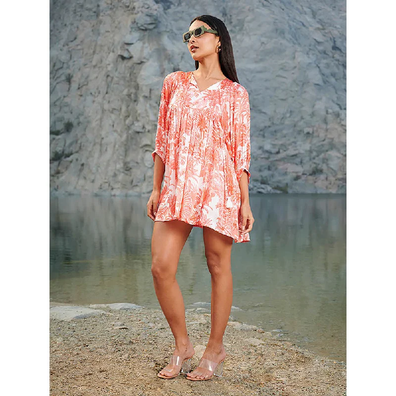 House of Soi Red Printed Magnolia Dress