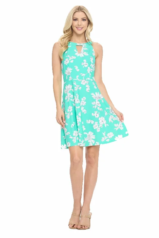 Loren Fit and Flare Dress in Mint