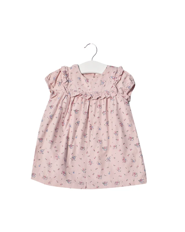 The Little White Company Short Sleeve Floral Dress 3-6M