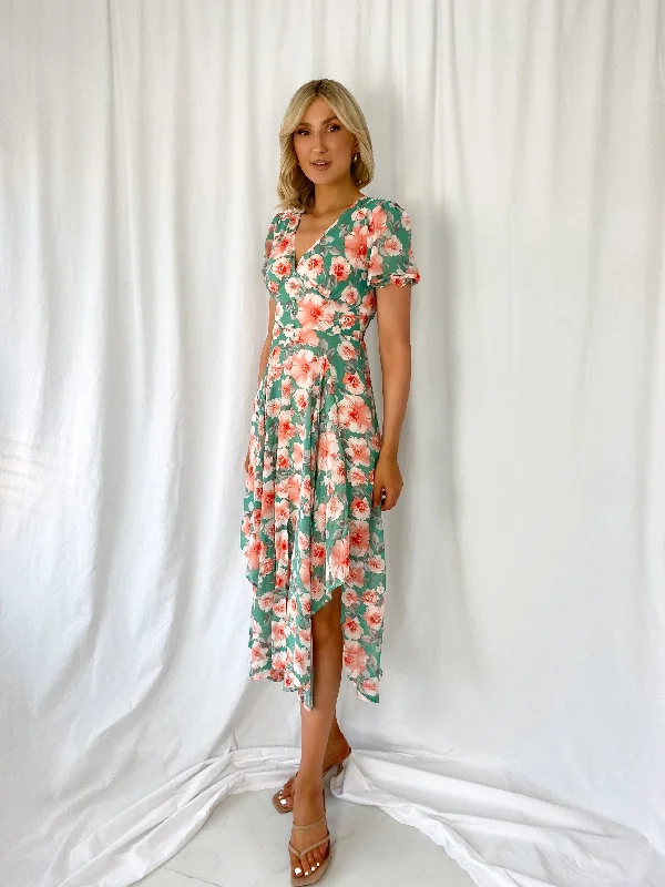 Vivienne Floral Dress with Side Slit