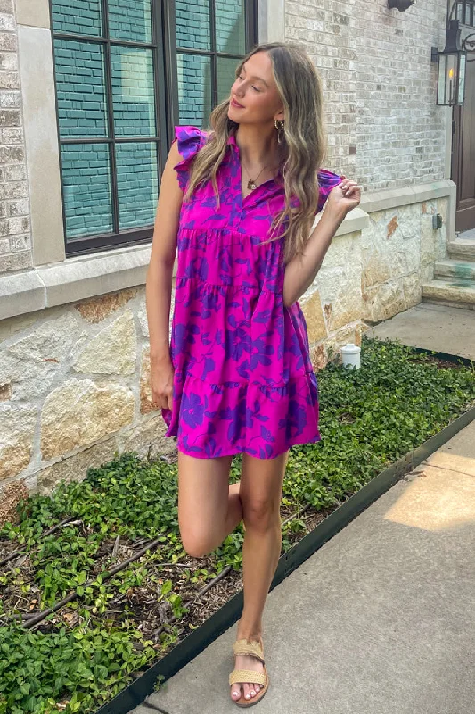I Need Your Love Dress-Magenta Mix