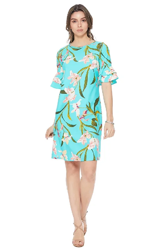 Cielo Ruffle Sleeve Dress in Mint