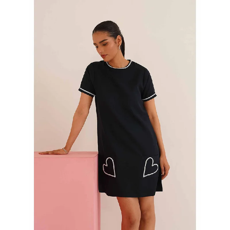 AMOSHI Black Embellished/Sequined Amore Dress