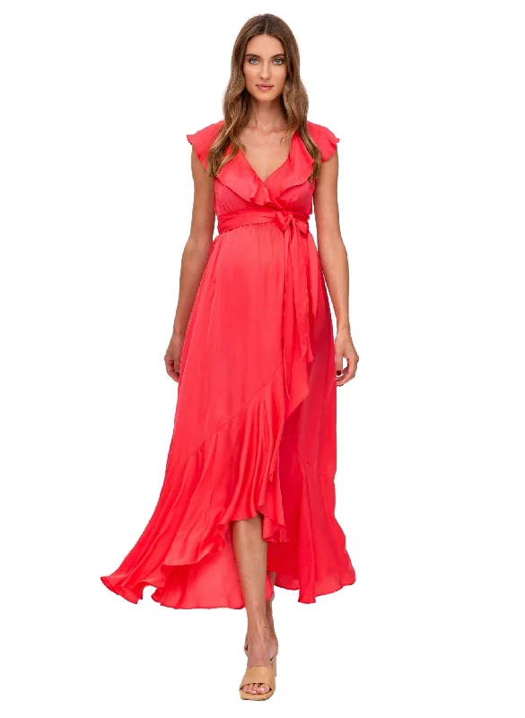 Dorothea Maternity Evening Dress - Paradise Coral