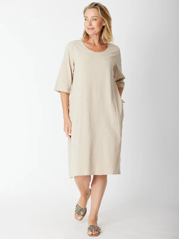 Upcycle Pocket Dress - Sand - CORDELIA ST