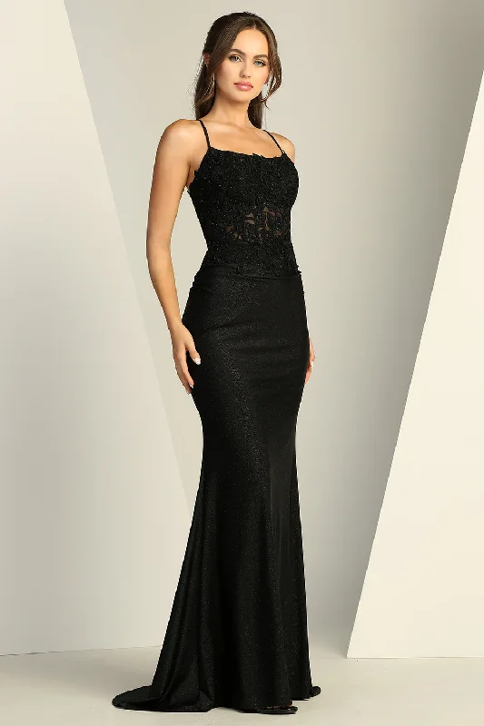 FITTED  SPARKLE & LACE DRESS