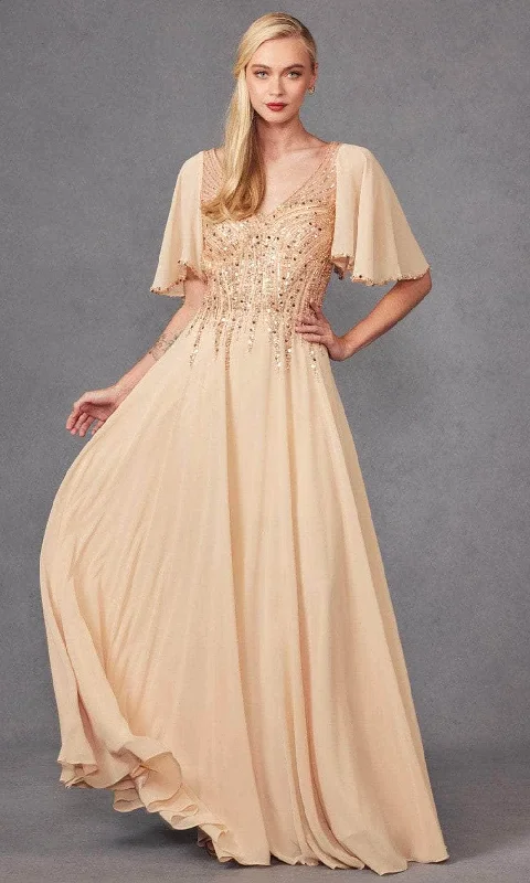 Juliet Dresses JTM14F - V-Neck A-Line Prom Gown