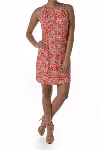 Lucy Keyhole Shift Dress in Orange