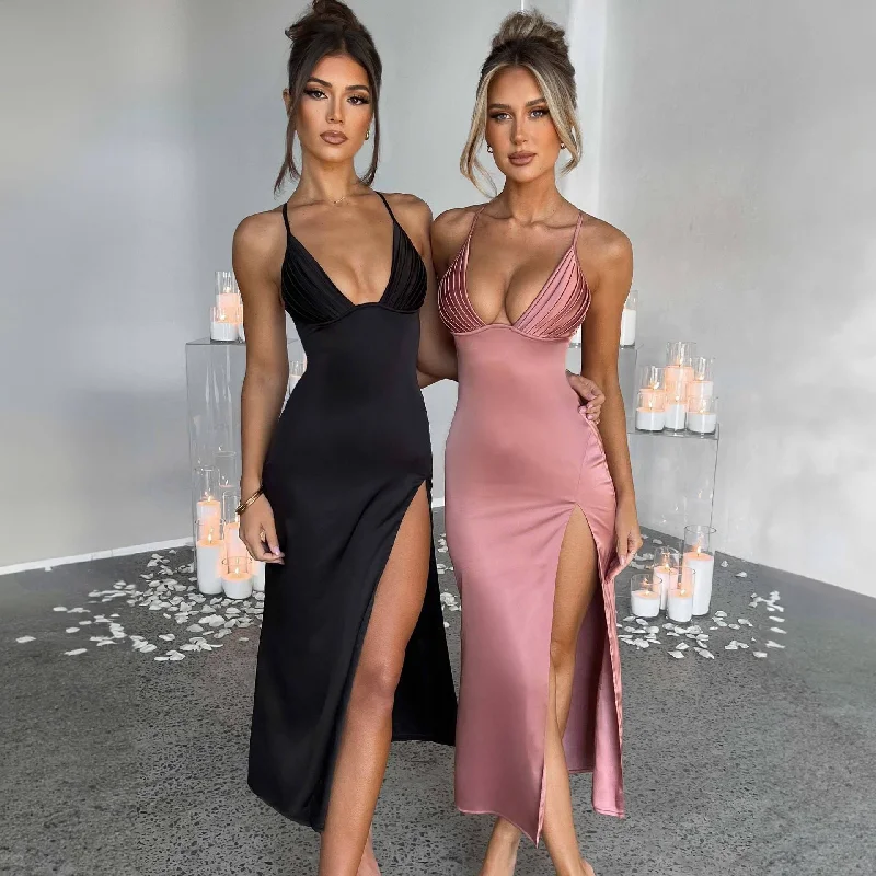 Spaghetti Strap Dress With Split