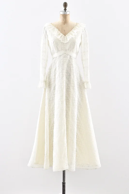 70s Courthouse Dress / M
