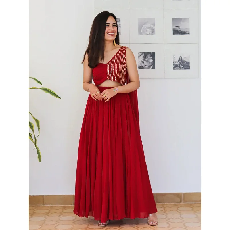 ORDINAREE Barberry Georgette Long Dress
