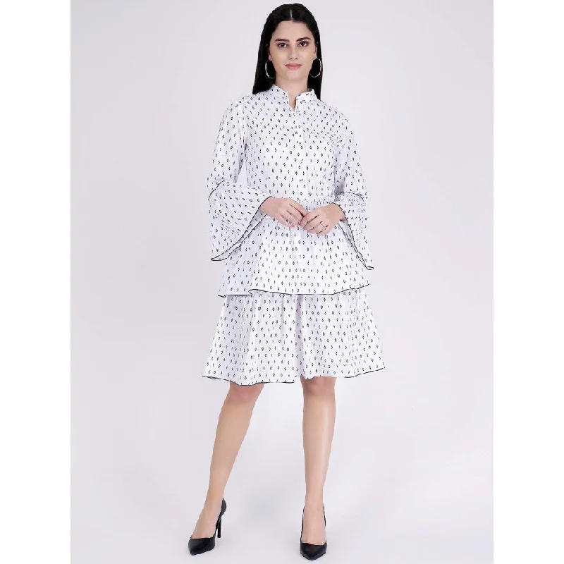 First Resort by Ramola Bachchan White Frill Dress