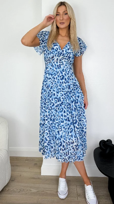 Maria Print Dress - Blue