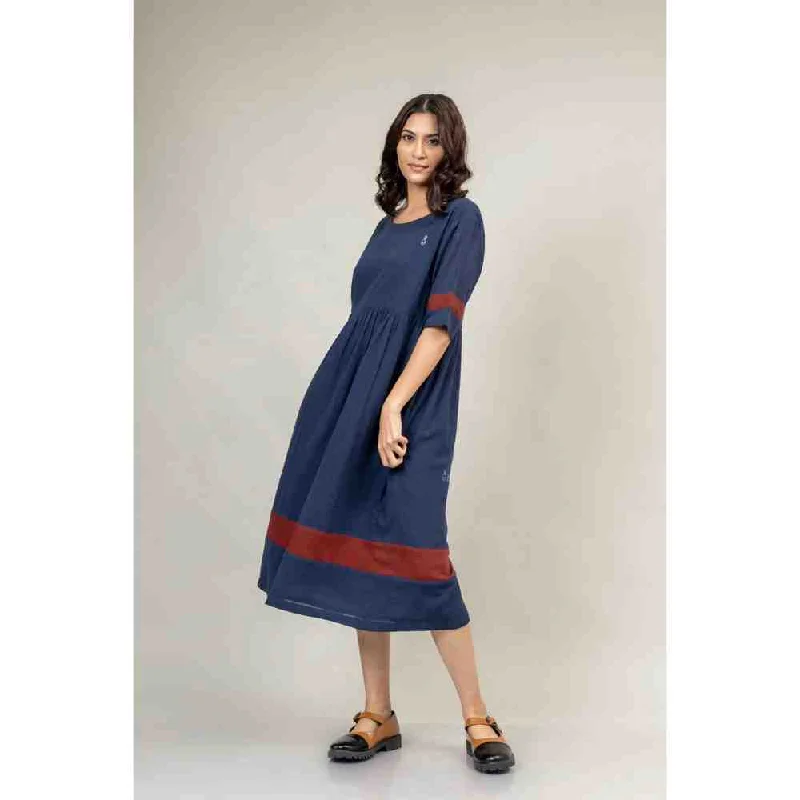 Doodlage Blue Gathered Dress