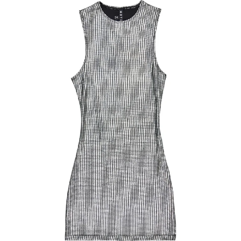 Motel Silver Holographic Gele Dress
