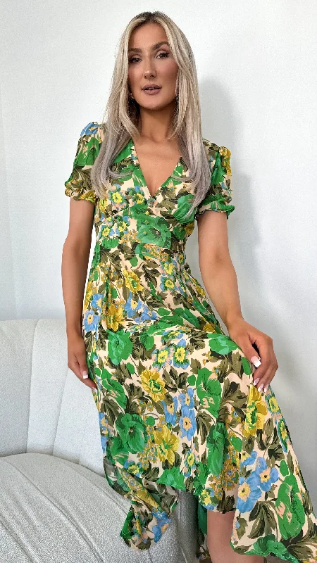 Sarah Floral Dress - Green