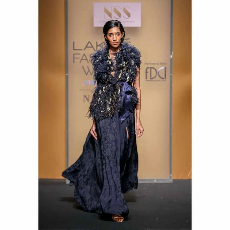 Not So Serious by Pallavi Mohan Slick Dress with Boas (Set of 2)