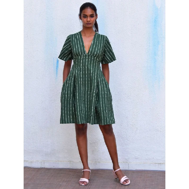 Chidiyaa Smell of Rain Tropic Hand Block Printed Cotton Dress