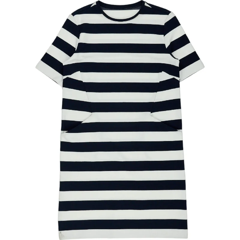 Wyse Black/White Stripe Jersey Dress