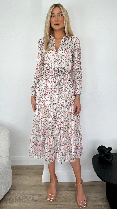 Nessa Shirt Style Dress - White