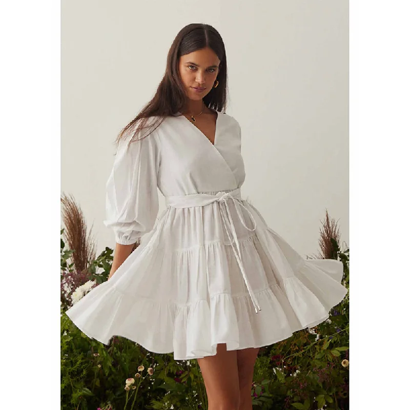 AMOSHI White Solid/Plain Emma Dress with Belt (Set of 2)