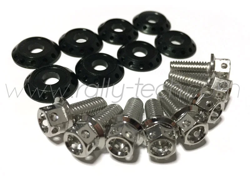 FENDER DRESS UP BOLT KIT - SUBARU - SILVER - BLACK WASHERS