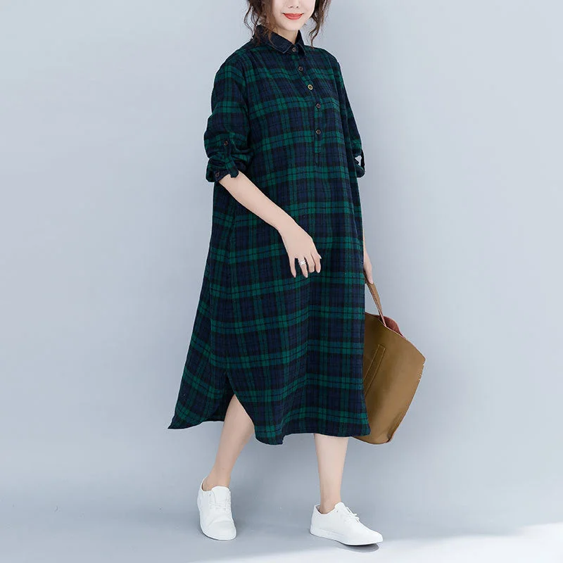 Vintage Plus Sizes Long Sleeves Shirts Dresses