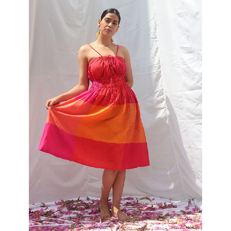 Chidiyaa Rainbow Cafe Holo Handwoven Cotton Dress