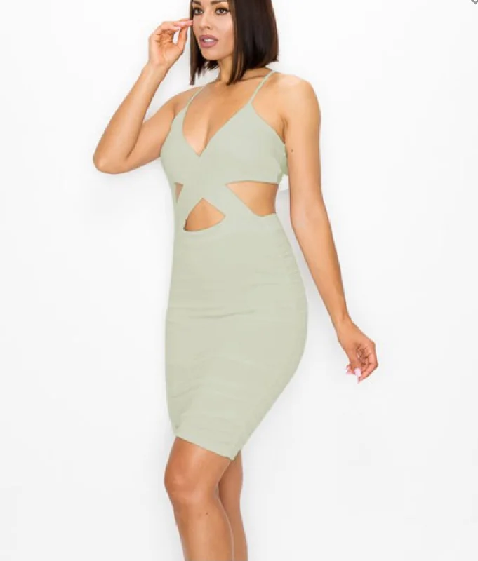 Carmen sage dress