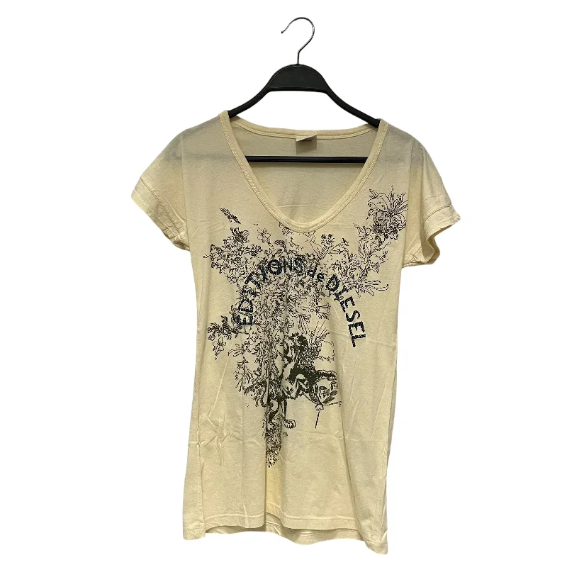 DIESEL/T-Shirt/Cotton/CRM/ Handmade Hand-knitted Hand-woven