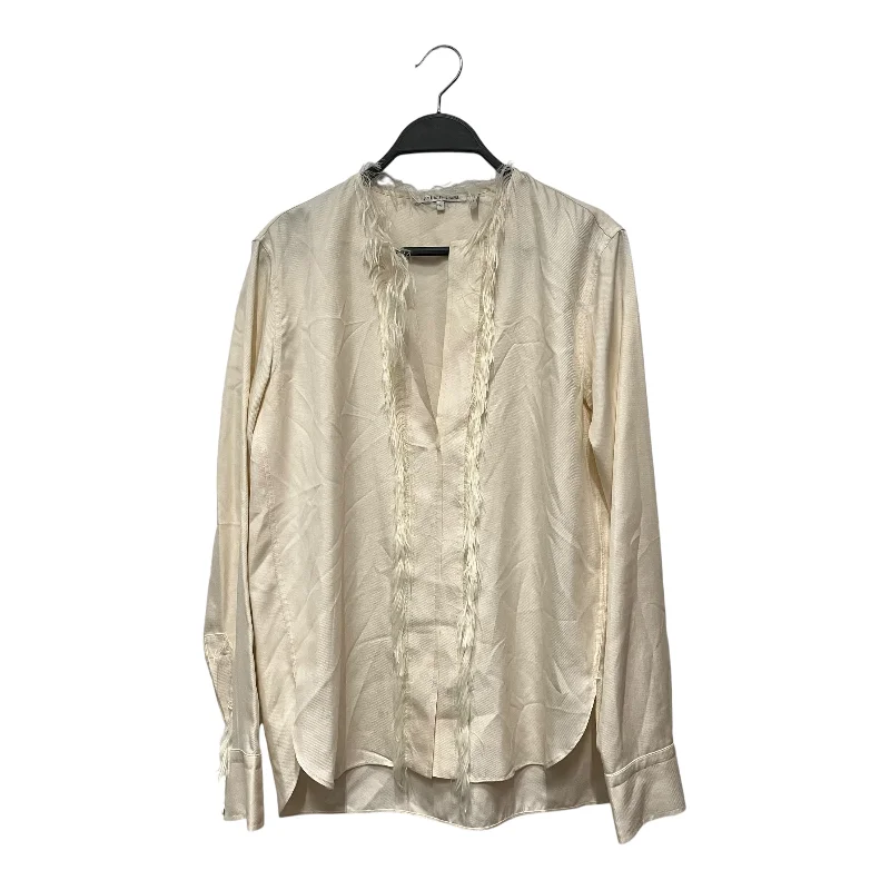Helmut Lang/LS T-Shirt/S/Silk/CRM/ Welt Pockets Slit Pockets Flap Pockets