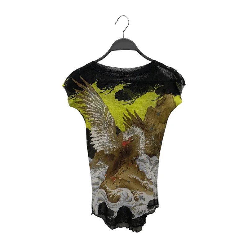Jean Paul Gaultier/T-Shirt/M/Graphic/Polyester/GRN/MESH EAGEL Nylon Fabric Polyester Fabric Spandex Fabric