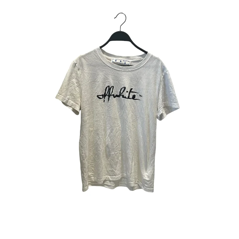 OFF-WHITE/T-Shirt/M/Cotton/WHT/ Zippered Front Buttoned Front Snap Front