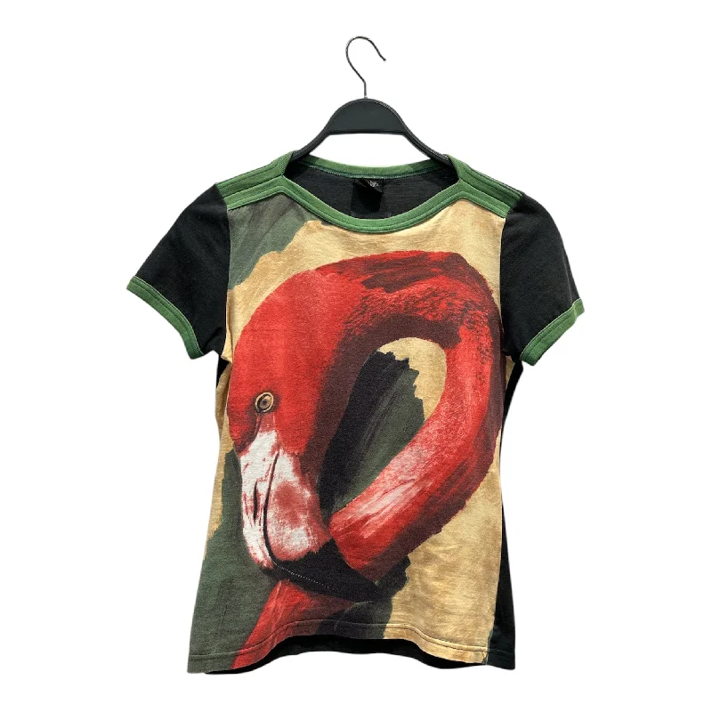 Jean Paul GAULTIER FEMME/T-Shirt/S/All Over Print/Cotton/MLT/FLAMINGO TEE Silk Blend Satin Velvet Jean Paul GAULTIER FEMME/T-Shirt/S/All Over Print/Cotton/MLT/FLAMINGO TEE Silk Blend Satin Velvet