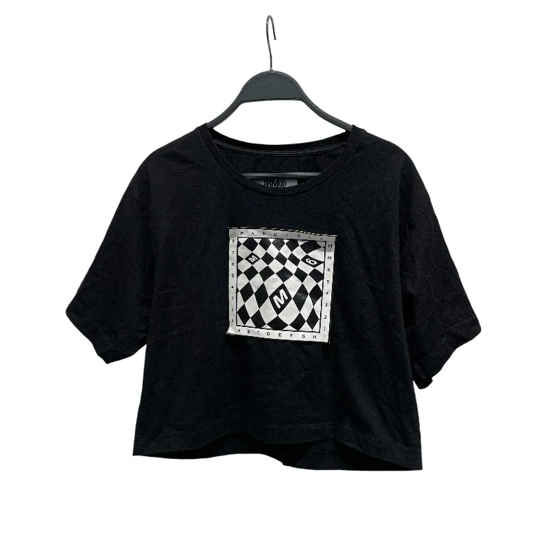 MM6/T-Shirt/14/Cotton/BLK/Checkerboard Logo Tee Fleece Nylon Spandex