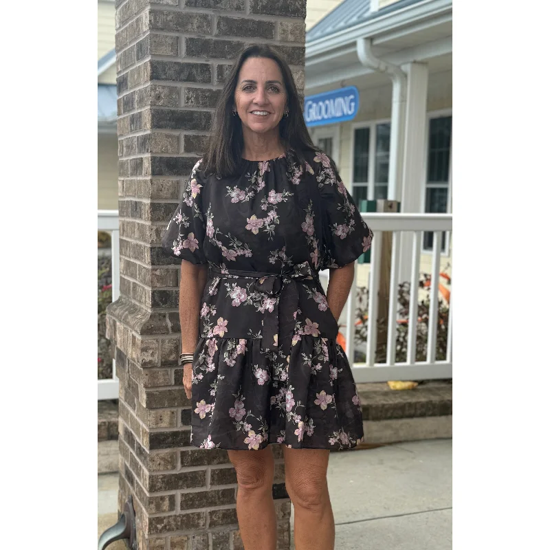 Joy Joy Maranda Dress - Midnight Floral Tunics Stylish elegant